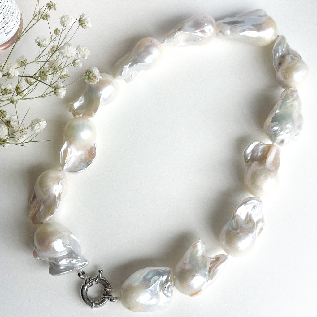 Baroque Pearl Choker with Baroque Pearl Dangling Set