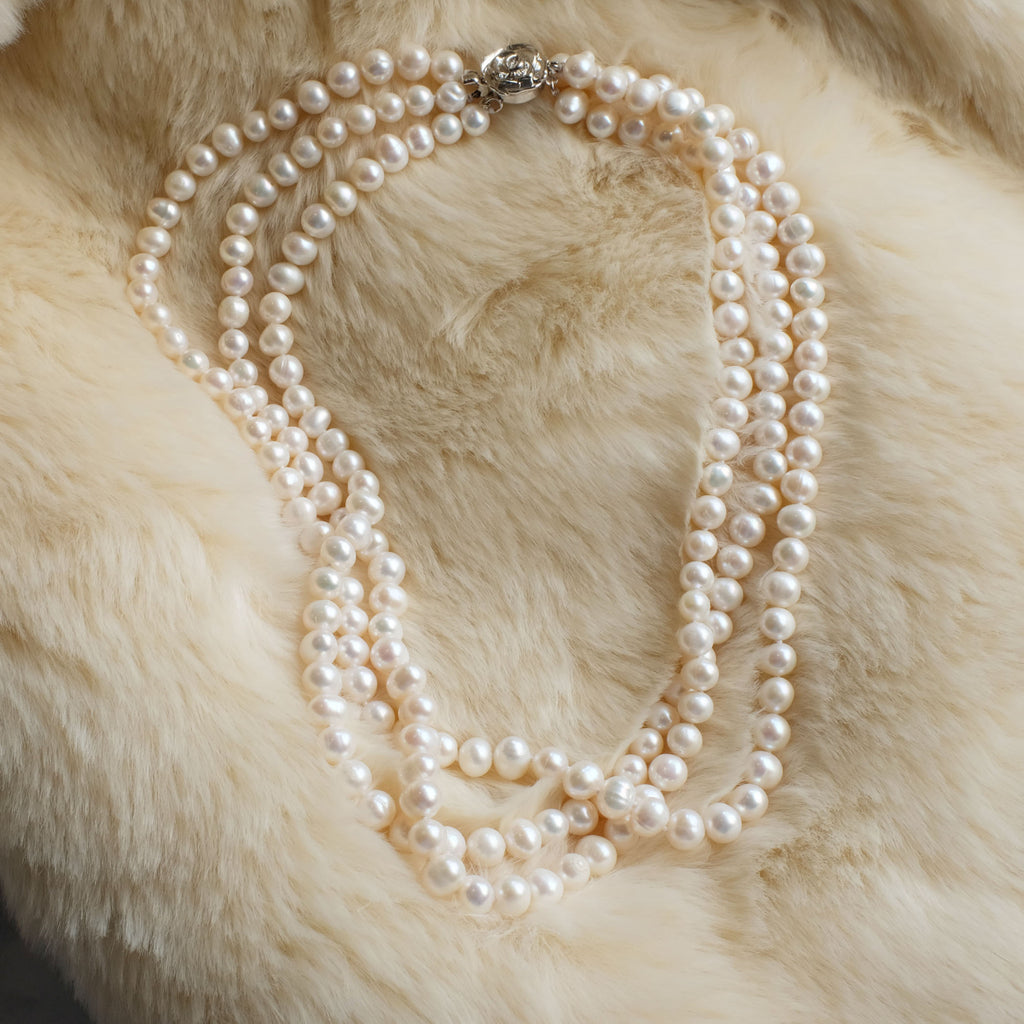 Adrianne Three Layered Pearl Necklace