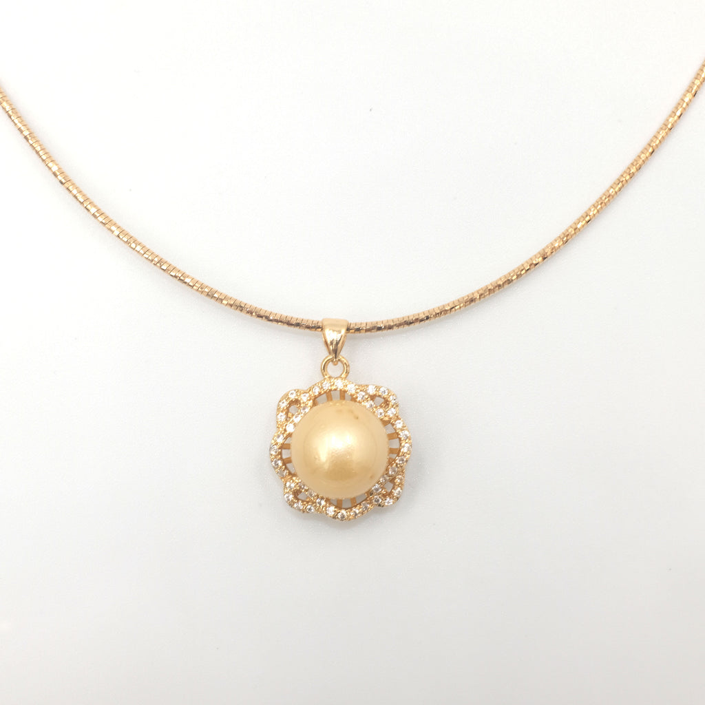 Reine Des Fleurs Golden South Sea Pearl Necklace - Aniya Jewellery