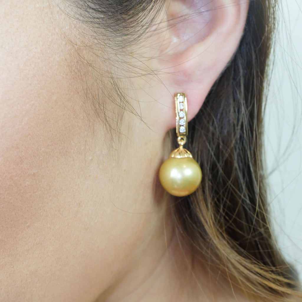 Claudette Gold Freshwater Pearl Earrings - Aniya Jewellery