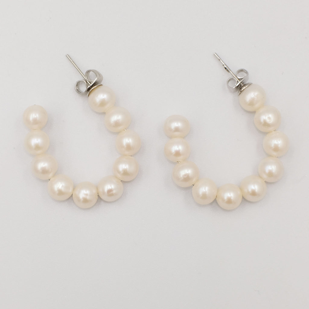 Pearl Loop Earrings - Aniya Jewellery