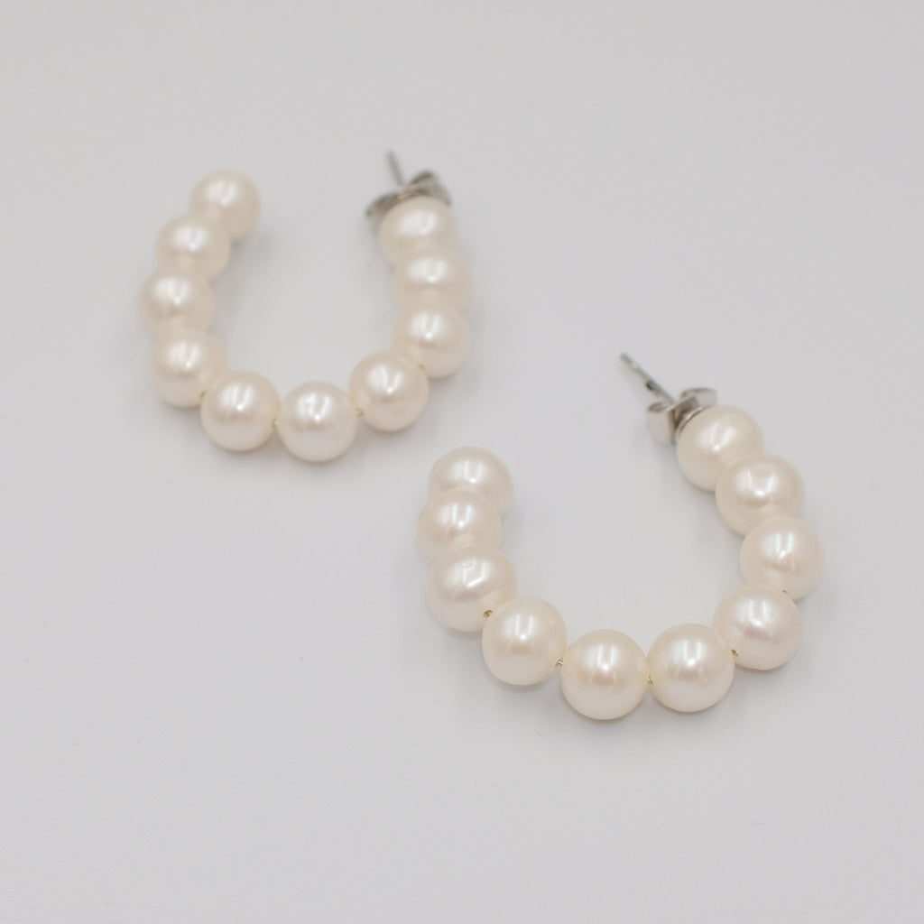 Pearl Loop Earrings - Aniya Jewellery