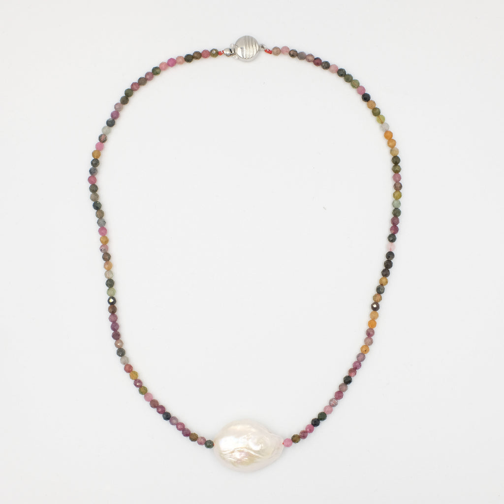 Shreya Tourmaline and Baroque Pearl Choker - Aniya Jewellery