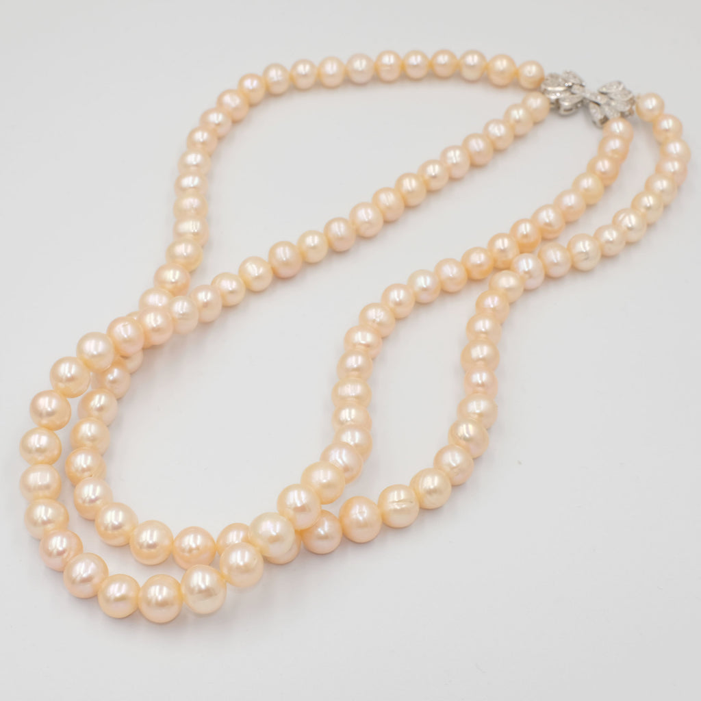 Amelia Double Strand Round Pearl Necklace