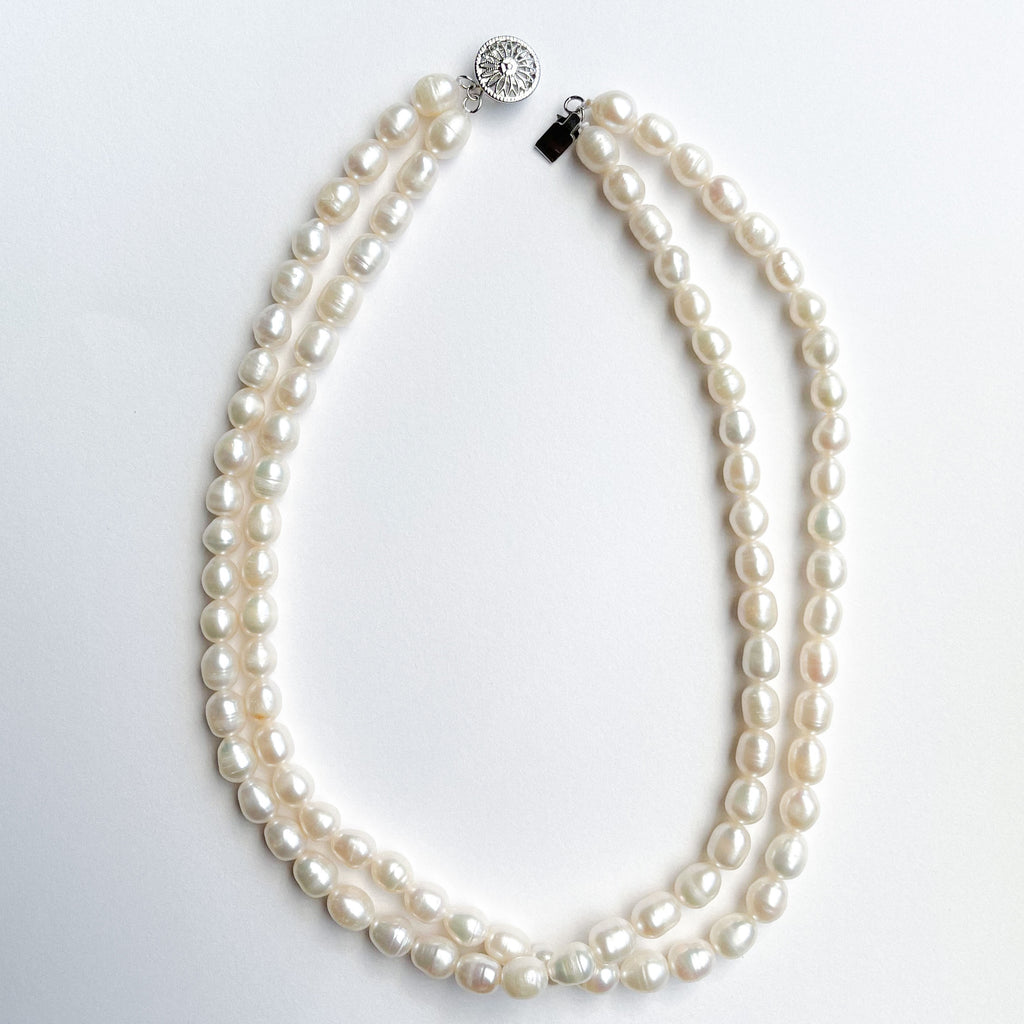 Anika Double Strand Teardrop Pearl Necklace
