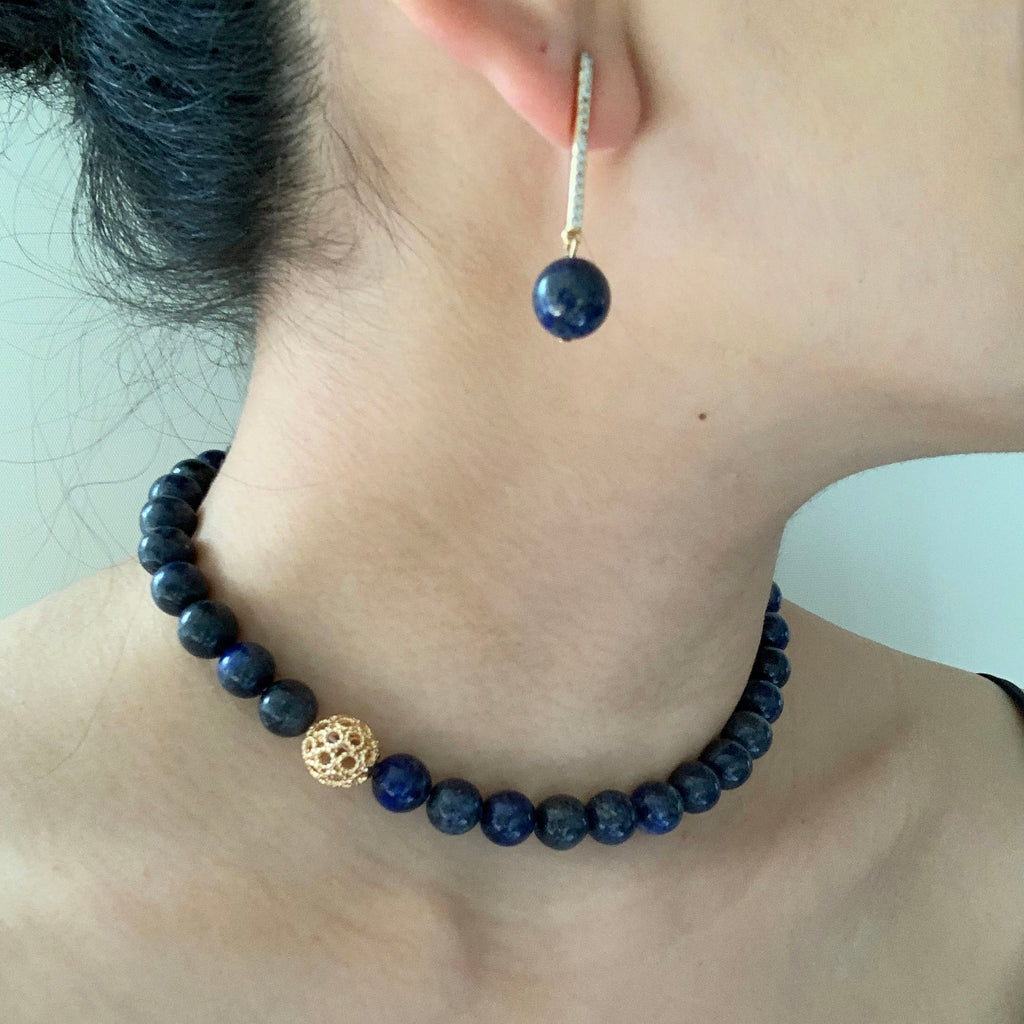 Amphritite Lapis Lazuli Drop Earrings