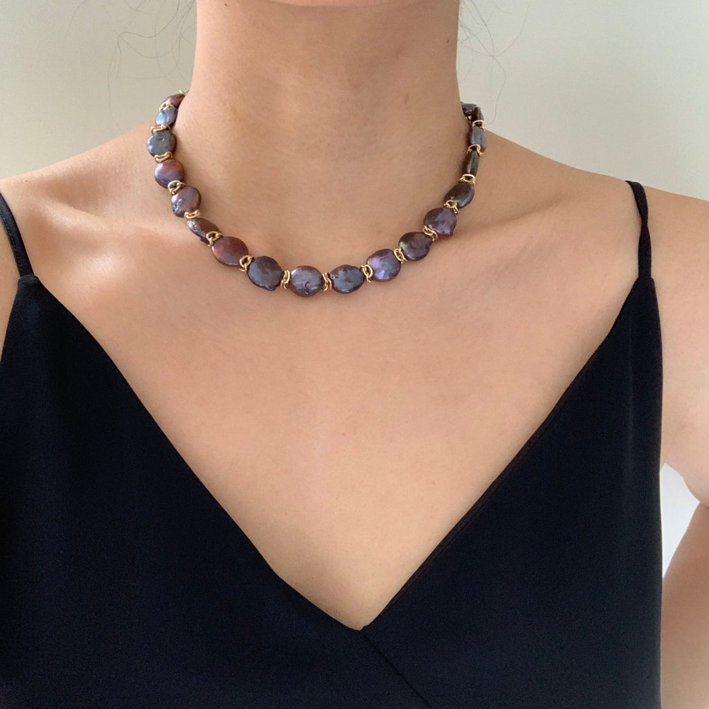 Aurora Coin Pearl Necklace