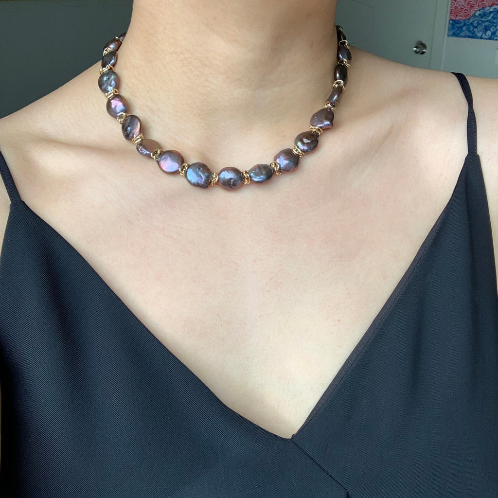 Aurora Coin Pearl Necklace